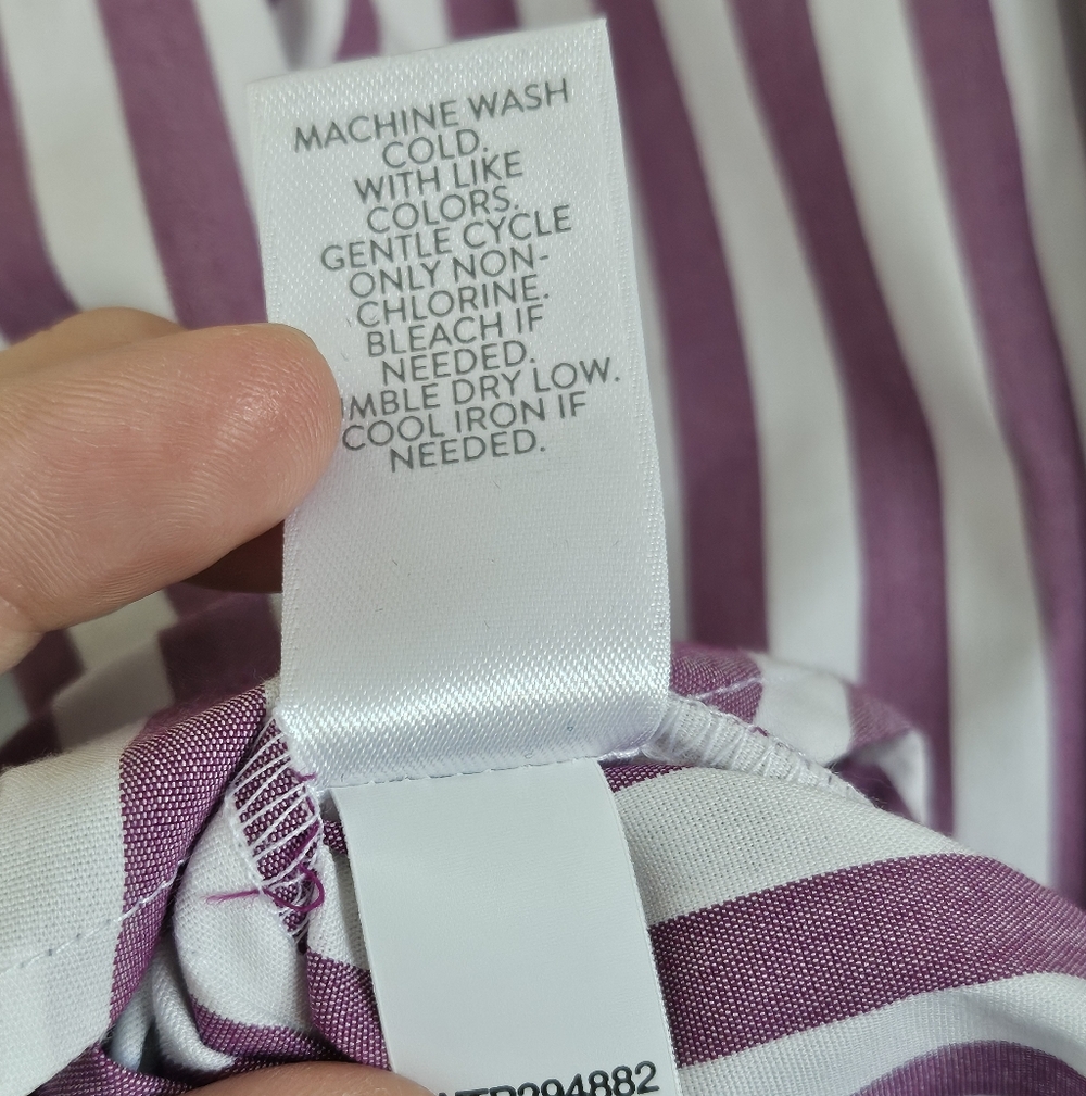 J.Jill Wearever Collection Striped Button Down Shirt Petite Medium Stretch - Picture 12 of 12